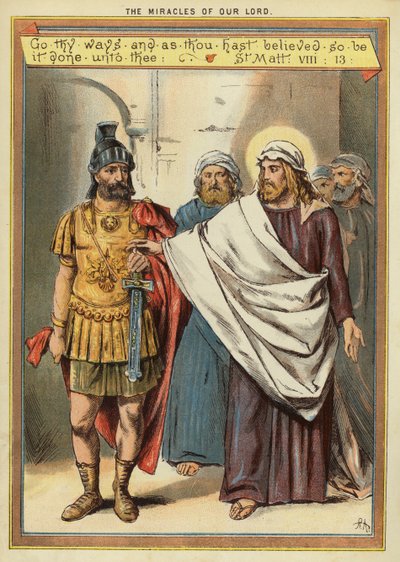 De wonderen van Christus: genezing van de verlamde dienaar van een centurio met groot geloof door English School