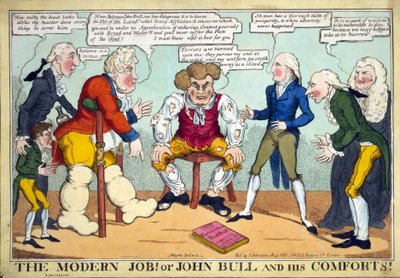 De moderne Job! Of John Bull en zijn troost!, uitgegeven 1816 (gravure) door English School