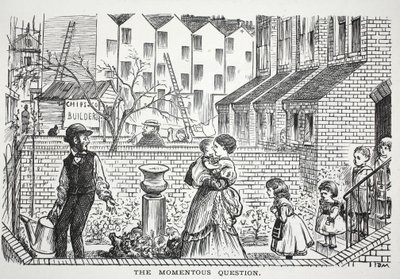 De gewichtige vraag, illustratie uit Punch door English School