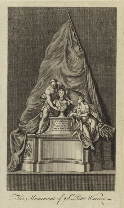Het Monument van Sir Peter Warren door English School