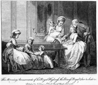 Het ochtendvermaak van Hare Koninklijke Hoogheid de Prinses Royal en haar 4 zusters, 1782 door English School