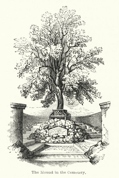 De heuvel in de begraafplaats (gravure) door English School