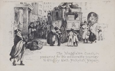 De Muggleton Coach, voorbereiding voor de gedenkwaardige reis naar Dingley Dell, Pickwick Papers door English School