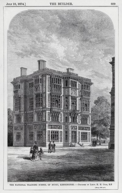 De Nationale Muziekschool, Kensington (gravure) door English School