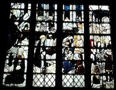 De Geboorte, Aanbidding van de Wijzen en de Presentatie in de Tempel, ca.1500 (detail) door English School