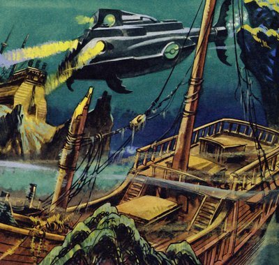 De Nautilus voer over de wrakken van twee Franse galeien door English School
