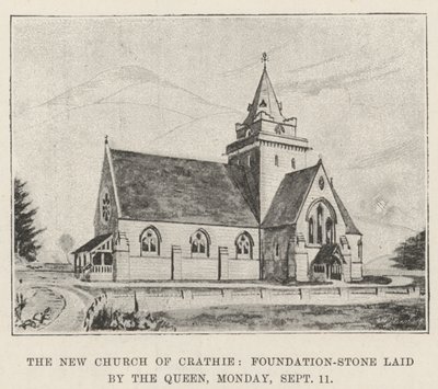 De Nieuwe Kerk van Crathie, Eerste Steen gelegd door de Koningin, Maandag door English School