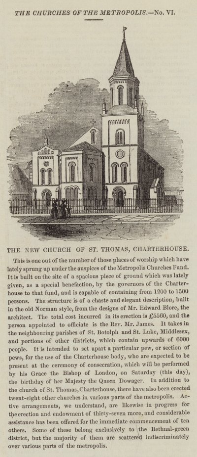 De nieuwe kerk van St. Thomas, Charterhouse door English School