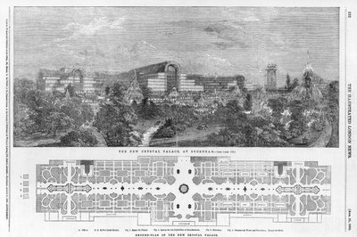Het Nieuwe Crystal Palace in Sydenham door English School