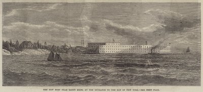 Het nieuwe fort bij Sandy Hook, bij de ingang van de baai van New York (gravure) door English School