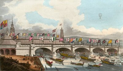 De nieuwe London Bridge, 1 augustus 1831 door English School