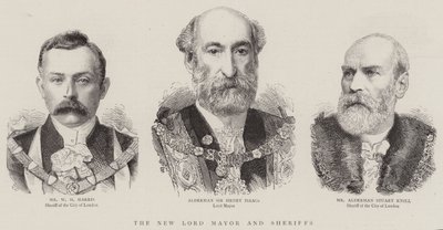 De Nieuwe Lord Mayor en Sheriffs (gravure) door English School