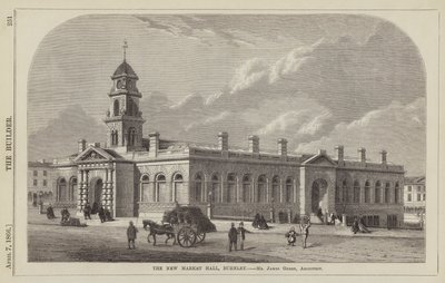De Nieuwe Markthal, Burnley, Mr James Green, Architect (gravure) door English School