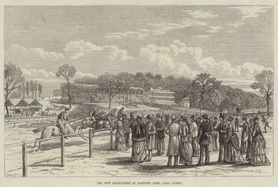De nieuwe renbaan in Sandown Park, nabij Esher (gravure) door English School