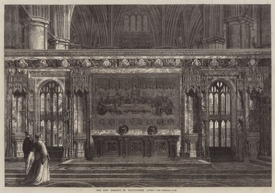 Het nieuwe altaarstuk in Westminster Abbey (gravure) door English School