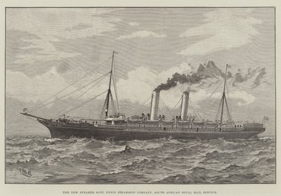 De nieuwe stoomboot Scot, Union Steamship Company, Zuid-Afrikaanse Koninklijke Postdienst door English School
