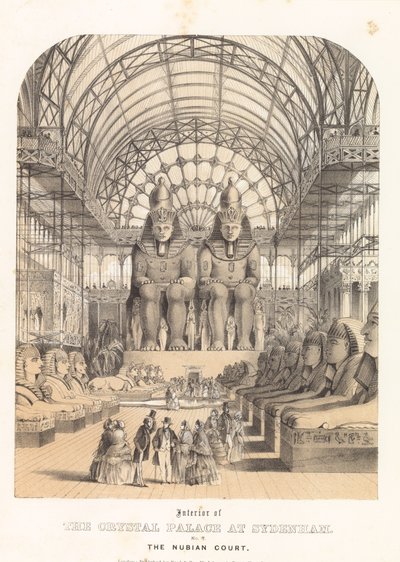 De Nubische Hof in het Crystal Palace in Sydenham door English School