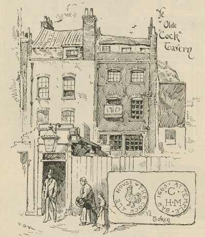 The Old Cock Tavern, Londen door English School