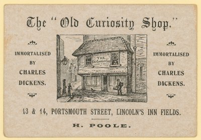 The Old Curiosity Shop, Portsmouth Street, Lincolns Inn Fields, Londen; Poole afvalpapierhandelaar door English School