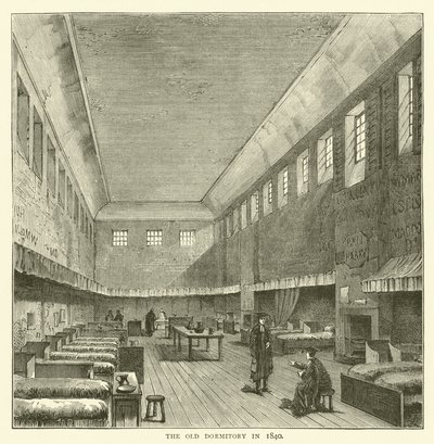 De oude slaapzaal in 1840 door English School