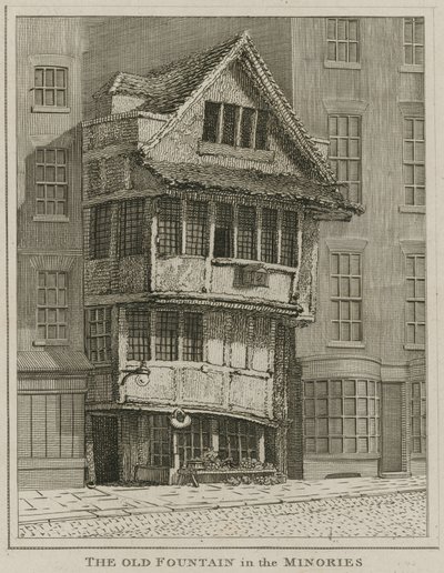 De oude fontein in de Minories, Londen door English School