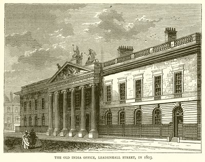 Het Oude India Kantoor, Leadenhall Street, in 1803 door English School