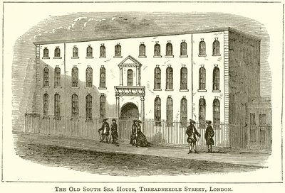 Het Oude Zuidzee Huis, Threadneedle Street, Londen door English School