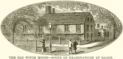 Het oude heksenhuis - scène van onderzoeken in Salem door English School