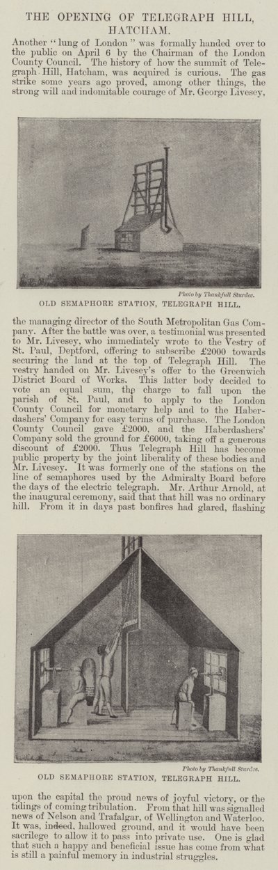 De opening van Telegraph Hill, Hatcham (gravure) door English School