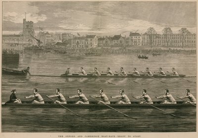 De Oxford en Cambridge Bootrace - klaar om te starten door English School
