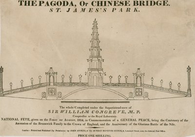 De Pagode, of Chinese Brug, St Jamess Park, Londen door English School