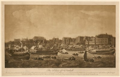 Het paleis van Whitehall, 1683 door English School