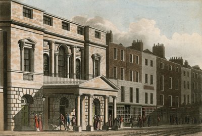 De Palladiaanse gevel en ingang portiek van het Pantheon in 1814 door English School