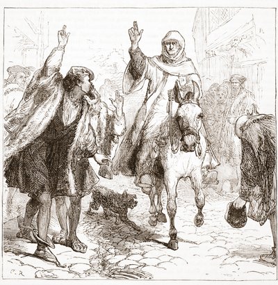 De pauselijke nuntius Chieregato in Neurenberg, illustratie uit De Geschiedenis van het Protestantisme door James Aitken Wylie, 1878 door English School