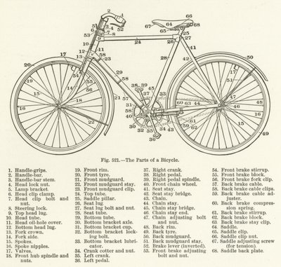 Onderdelen van een fiets door English School