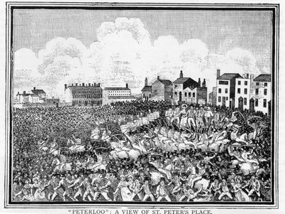Het Peterloo Bloedbad, Een Uitzicht op St. Peters Plaats door English School