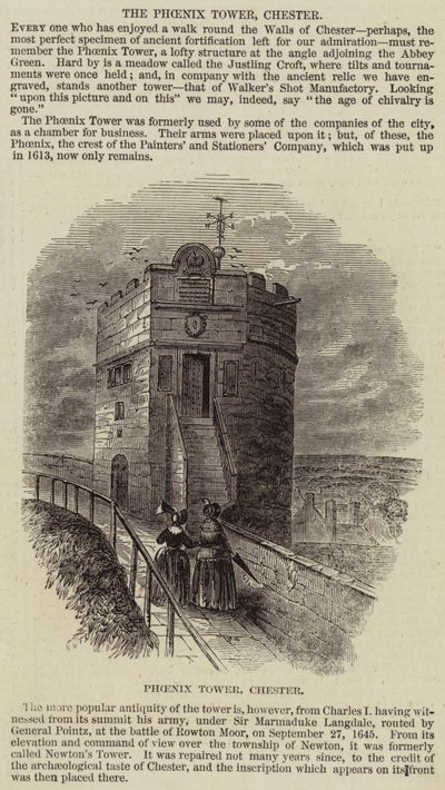 De Phoenix Toren, Chester (gravure) door English School