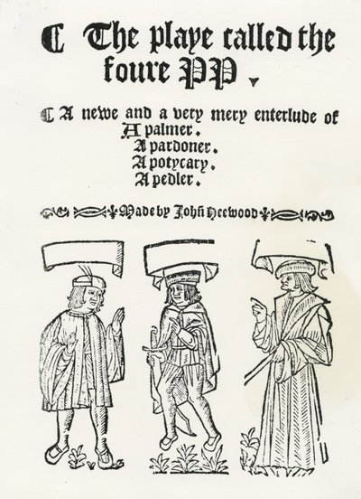 Het toneelstuk genaamd de vier PP, ca. 1530 door English School