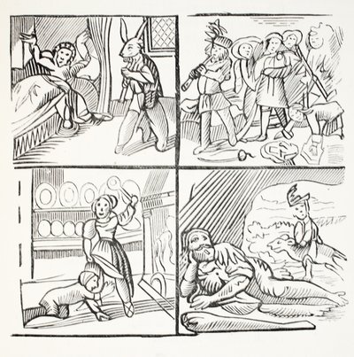De aangename geschiedenis van Jack Horner, illustratie uit Chap-books van de achttiende eeuw door John Ashton, uitgegeven 1882 door English School