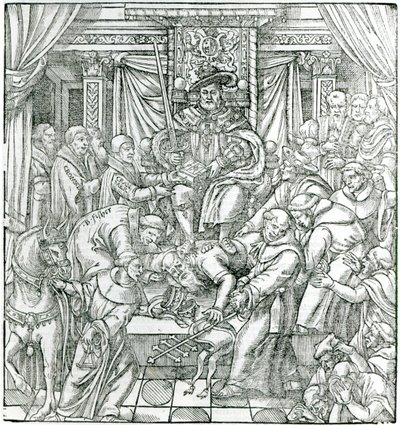 De Paus onderdrukt door Koning Hendrik VIII, 1534 door English School