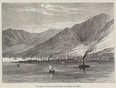 De Haven van Batoum, overgedragen door Turkije aan Rusland (gravure) door English School