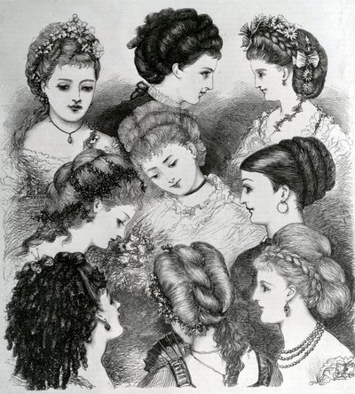 De huidige haarmode, 1870 door English School