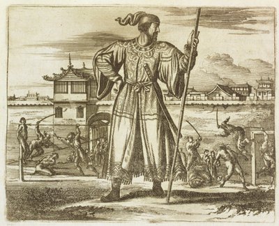 De Eerste Generaal van het Chinese Leger, illustratie uit een beschrijving van Ambassades naar China, 1690 door English School