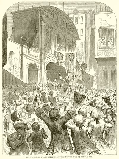 De Prins van Wales drinkt op het succes van de oorlog bij Temple Bar door English School