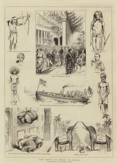 De Prins van Wales in Ceylon door English School