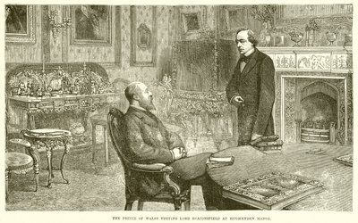De Prins van Wales bezoekt Lord Beaconsfield in Hughenden Manor door English School