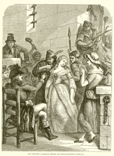 De Prinses Lamballe voor het Revolutionaire Tribunaal door English School
