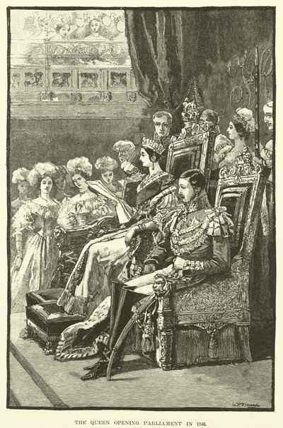 De koningin opent het parlement in 1846 door English School