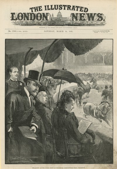 De Koningin bij de Paardenshow in de Koninklijke Landbouwhal door English School