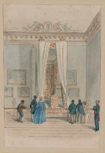 De Slaapkamer van de Koningin met het Staatsbed van Koningin Anne door English School